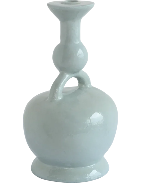 Bougeoir sculptural vert d’eau Ecomix 16,4x14,7x27 cm Calvo Urban Nature Culture - 3