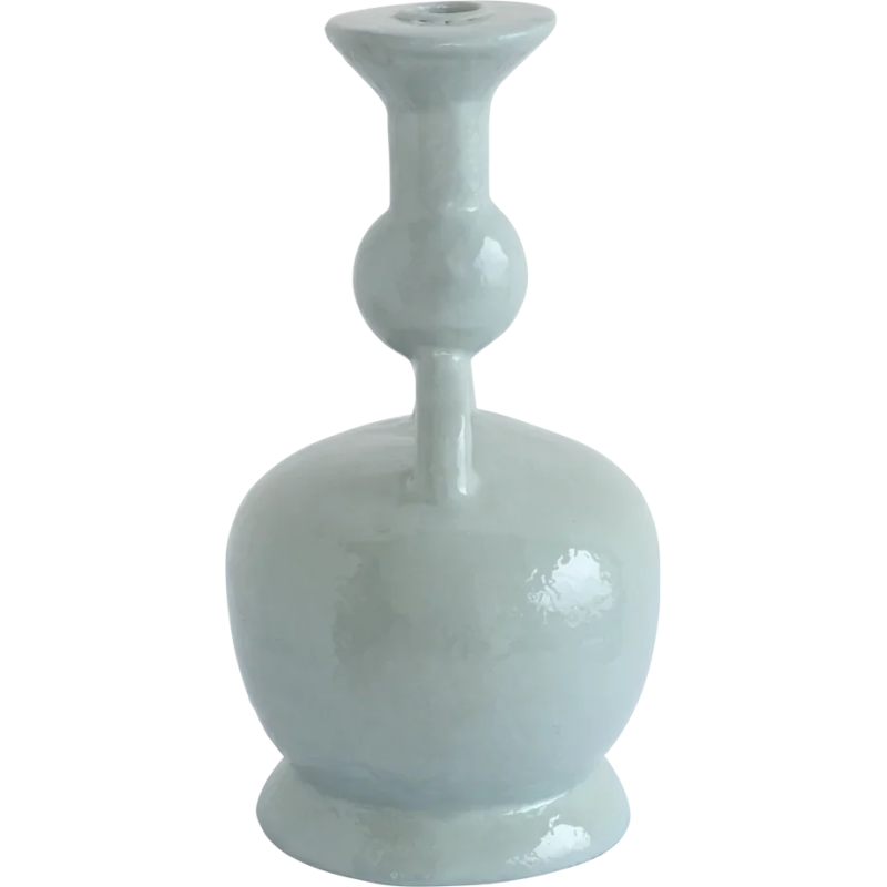 Bougeoir sculptural vert d’eau Ecomix 16,4x14,7x27 cm Calvo Urban Nature Culture - 4