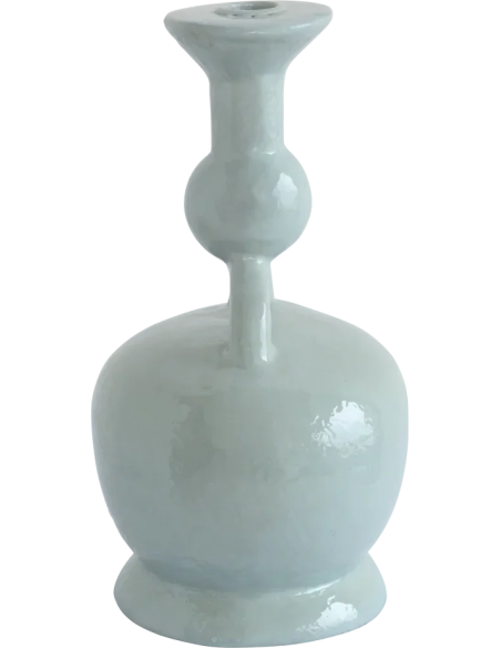 Bougeoir sculptural vert d’eau Ecomix 16,4x14,7x27 cm Calvo Urban Nature Culture - 4