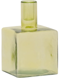 Bougeoir carré verre recyclé vert pâle 10x10x16 cm Cubico