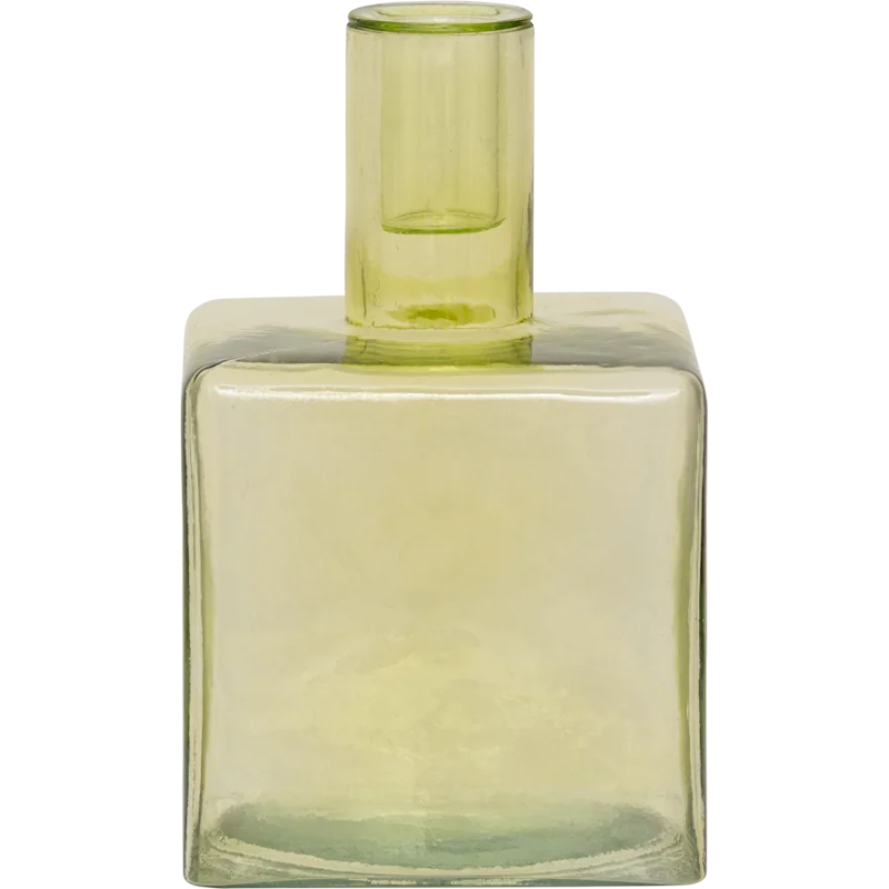 Bougeoir carré verre recyclé vert pâle 10x10x16 cm Cubico Urban Nature Culture - 4