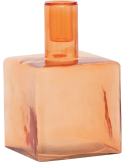 Bougeoir carré verre recyclé orange 10x10x16 cm Cubico