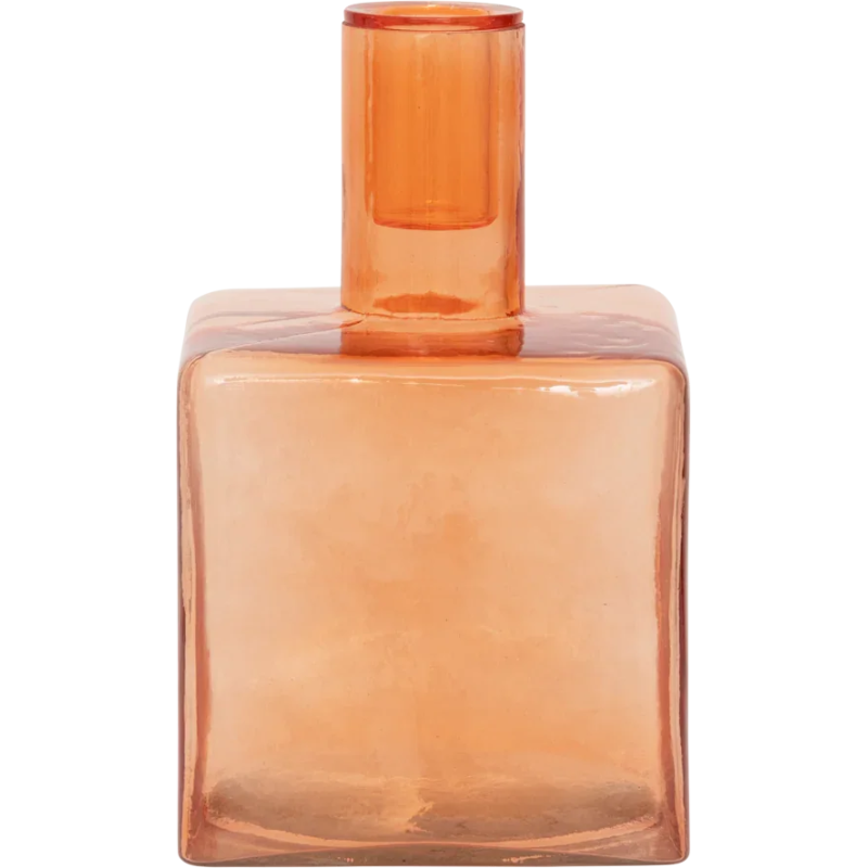 Bougeoir carré verre recyclé orange 10x10x16 cm Cubico Urban Nature Culture - 3