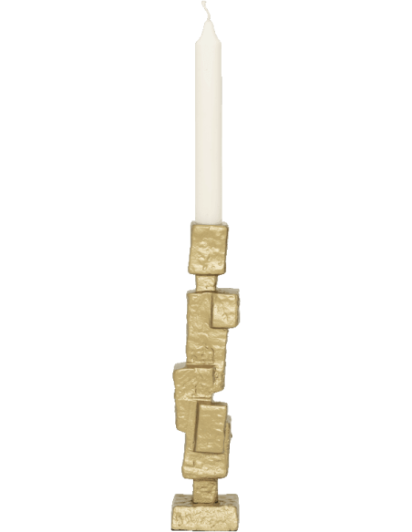 Bougeoir doré en aluminium sculptural 28 cm Mona Urban Nature Culture - 4