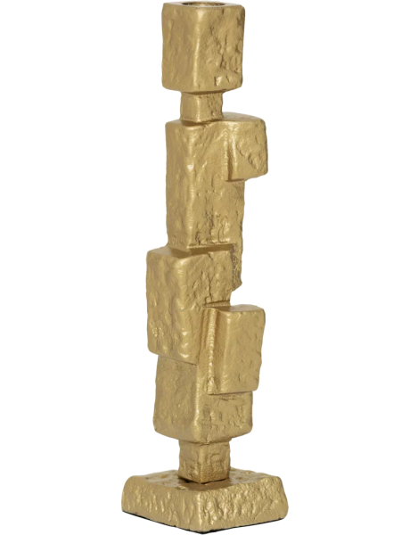 Bougeoir doré en aluminium sculptural 28 cm Mona Urban Nature Culture - 1