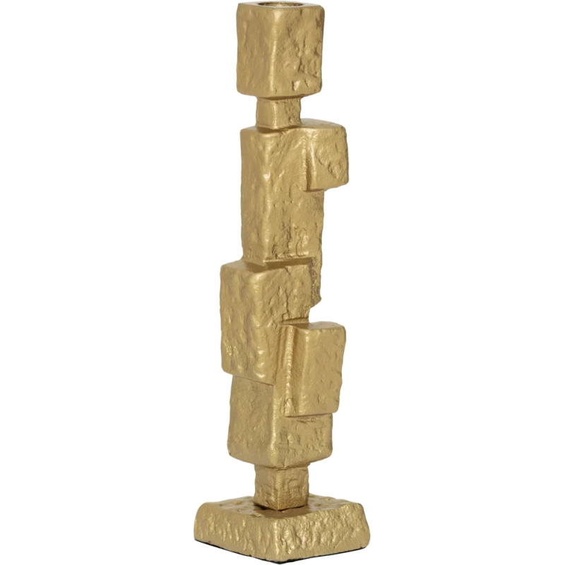 Bougeoir doré en aluminium sculptural 28 cm Mona Urban Nature Culture - 1
