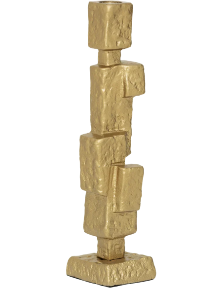 Bougeoir doré en aluminium sculptural 28 cm Mona Urban Nature Culture - 1
