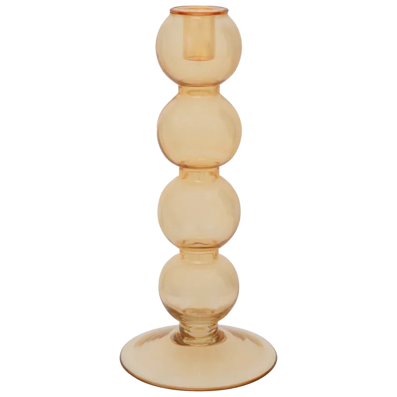 Bougeoir verre recyclé ambre 31 cm Pollini Urban Nature Culture - 1