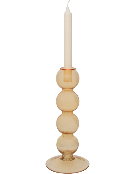 Bougeoir verre recyclé ambre 31 cm Pollini Urban Nature Culture - 3