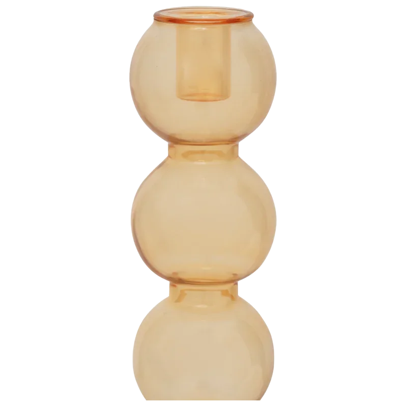 Bougeoir verre recyclé ambre 31 cm Pollini Urban Nature Culture - 4