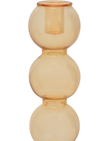 Bougeoir verre recyclé ambre 31 cm Pollini Urban Nature Culture - 4