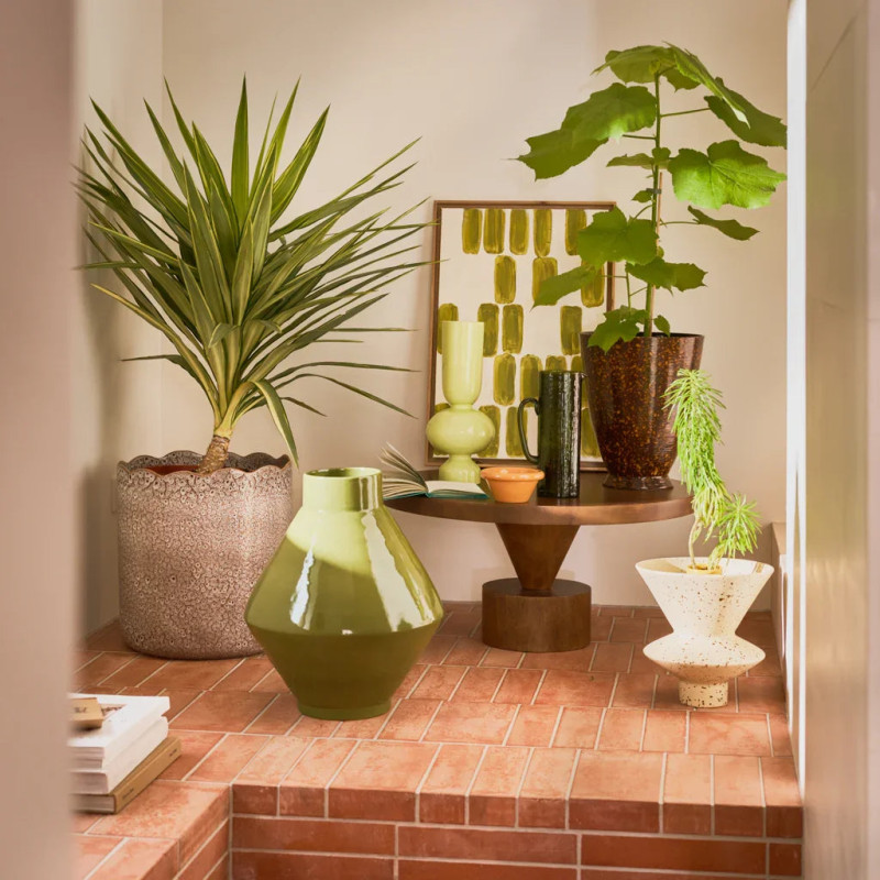 Vase céramique vert tilleul brillant 35 cm Nika Urban Nature Culture - 5