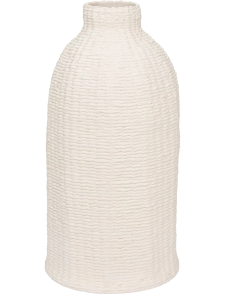 Vase céramique blanc cassé relief tressé 39 cm Aluka Urban Nature Culture - 1