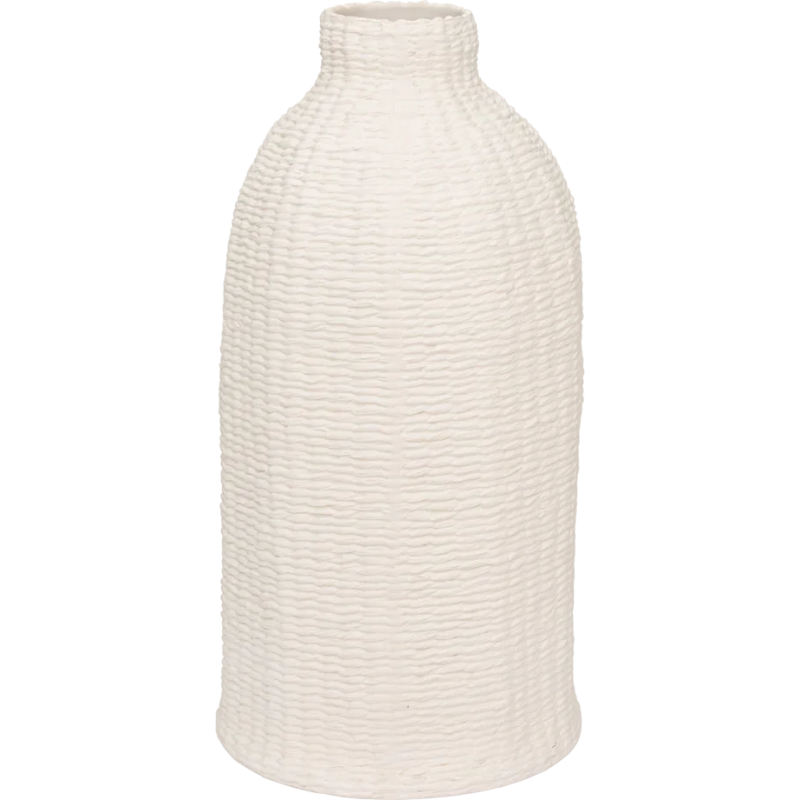 Vase céramique blanc cassé relief tressé 39 cm Aluka Urban Nature Culture - 1