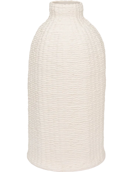 Vase céramique blanc cassé relief tressé 39 cm Aluka Urban Nature Culture - 1
