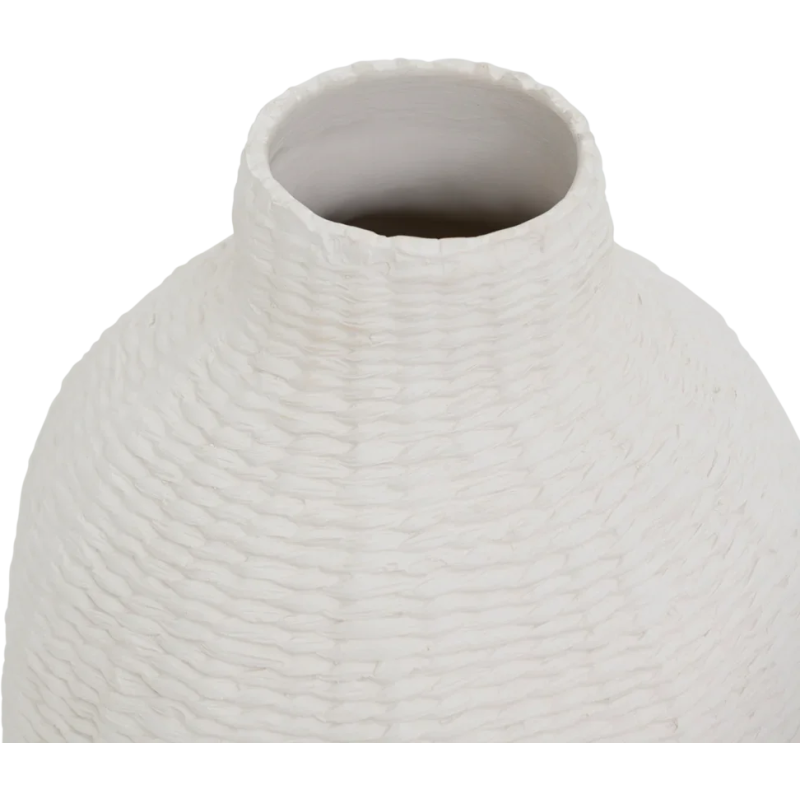 Vase céramique blanc cassé relief tressé 39 cm Aluka Urban Nature Culture - 3