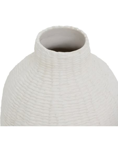 Vase céramique blanc cassé relief tressé 39 cm Aluka Urban Nature Culture - 3