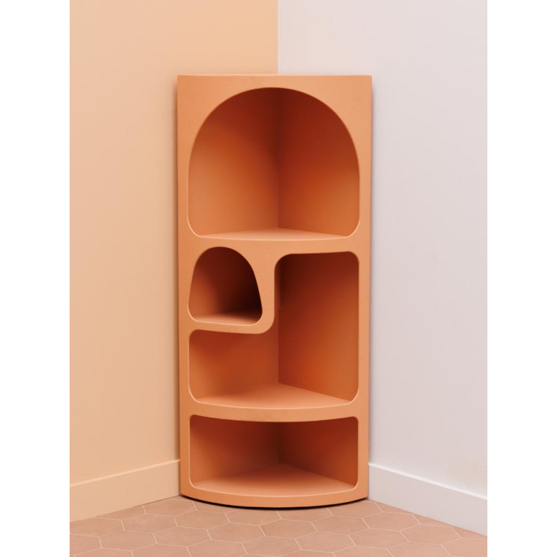 Étagère d’angle terracotta à niches 54x38,5x120,5 cm Alcove  - 4