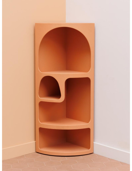 Étagère d’angle terracotta à niches 54x38,5x120,5 cm Alcove  - 4
