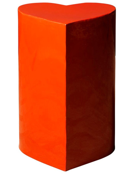 Table d’appoint cœur métal rouge 30x30x46 cm Poker  - 1