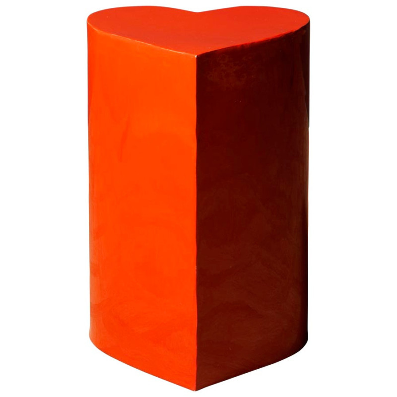 Table d’appoint cœur métal rouge 30x30x46 cm Poker  - 1