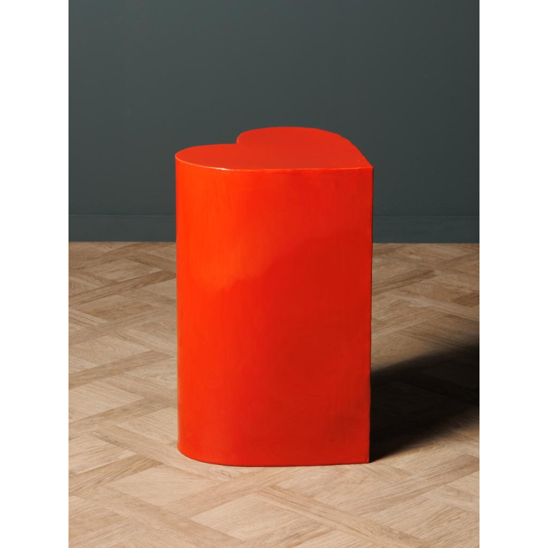 Table d’appoint cœur métal rouge 30x30x46 cm Poker  - 4