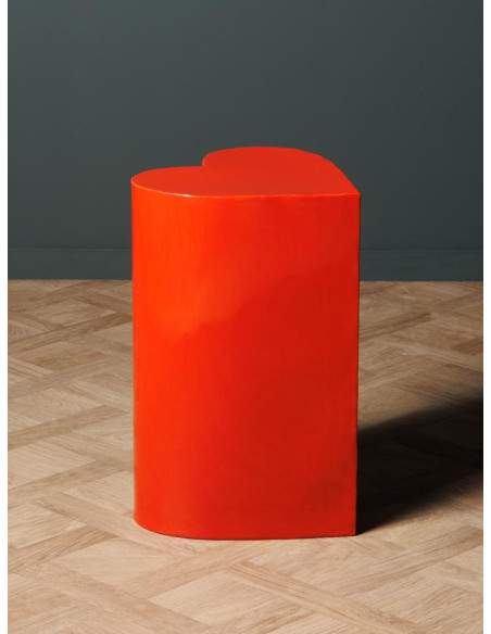 Table d’appoint cœur métal rouge 30x30x46 cm Poker  - 4