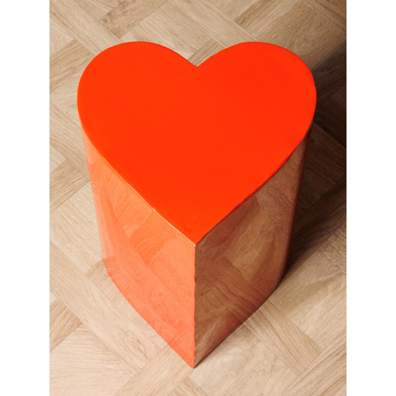 Table d’appoint cœur métal rouge 30x30x46 cm Poker  - 5