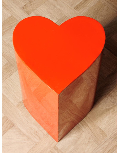 Table d’appoint cœur métal rouge 30x30x46 cm Poker  - 5