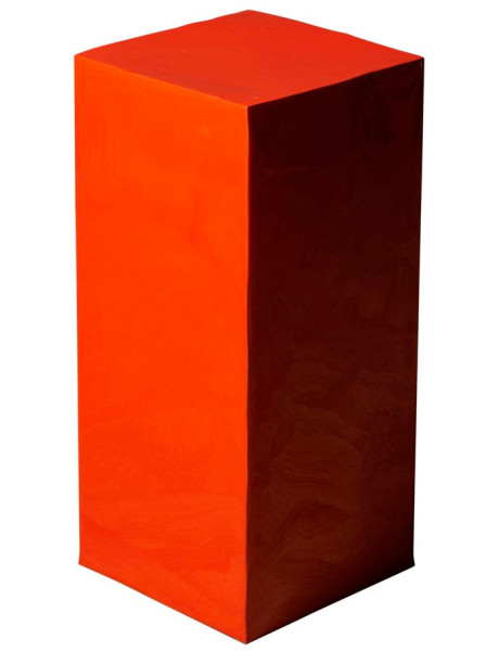 Table d’appoint carreau métal rouge 38x30x46 cm Poker  - 1