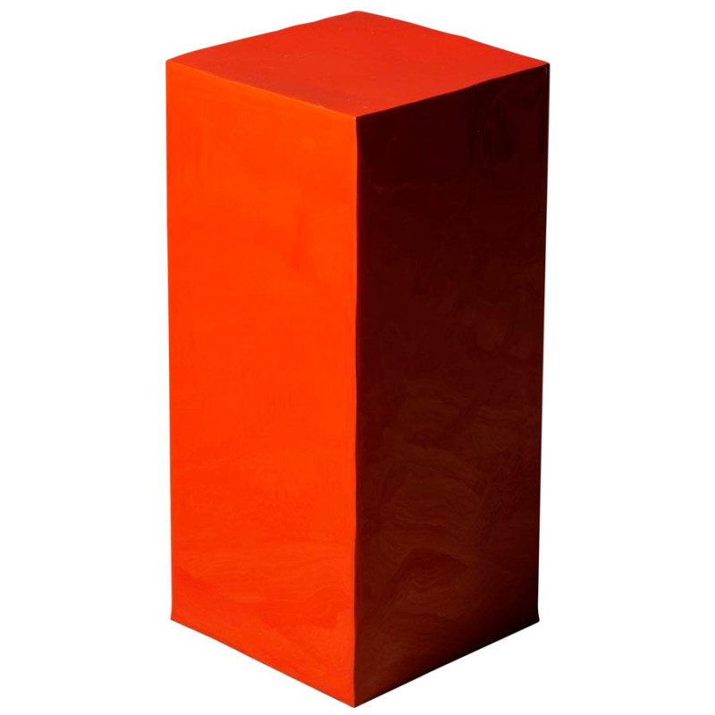 Table d’appoint carreau métal rouge 38x30x46 cm Poker  - 1