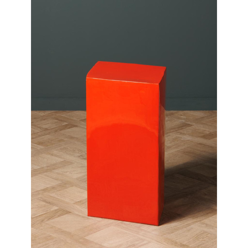 Table d’appoint carreau métal rouge 38x30x46 cm Poker  - 4