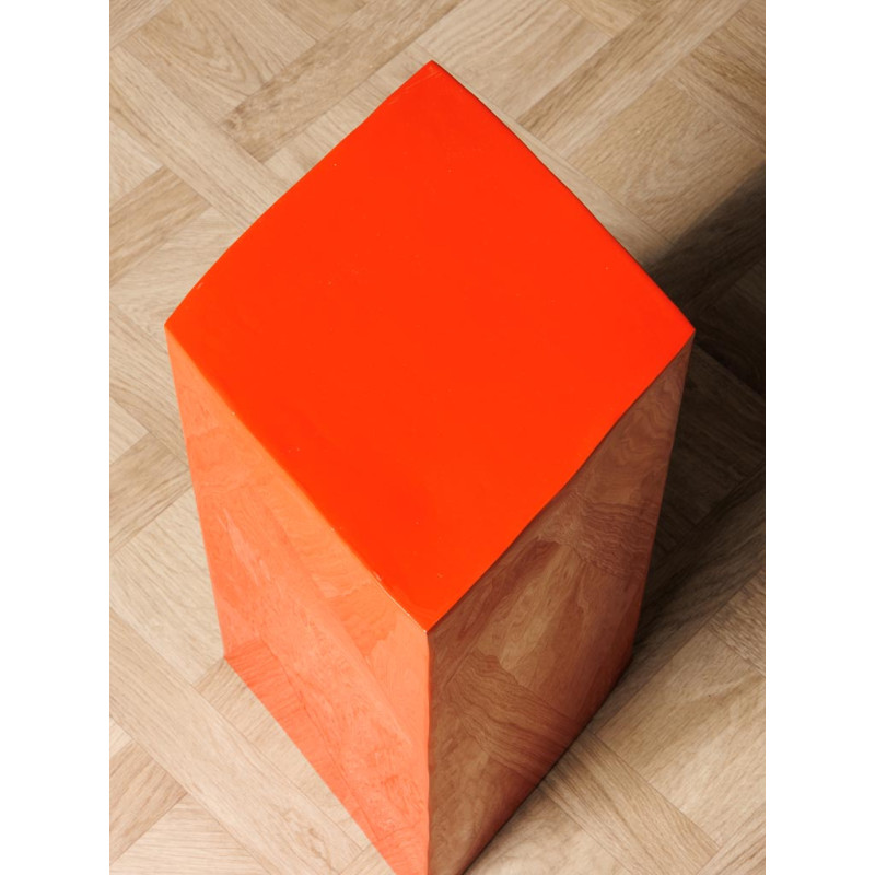 Table d’appoint carreau métal rouge 38x30x46 cm Poker  - 5
