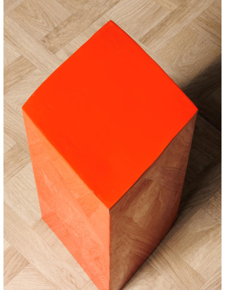Table d’appoint carreau métal rouge 38x30x46 cm Poker  - 5