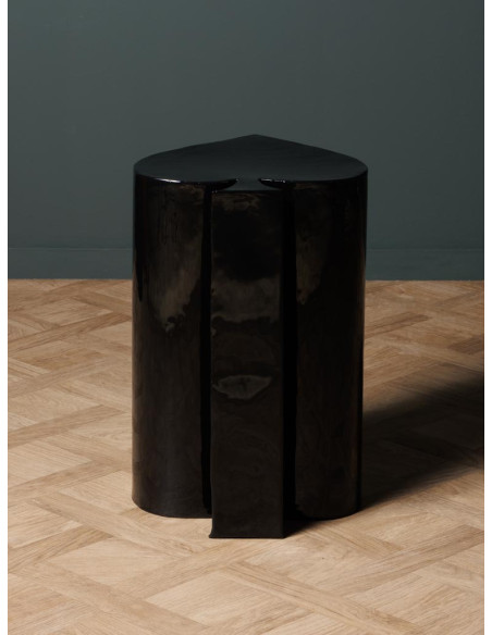 Table d’appoint métal noir forme pique 31x35x46 cm Poker  - 4