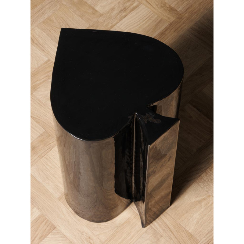Table d’appoint métal noir forme pique 31x35x46 cm Poker  - 3