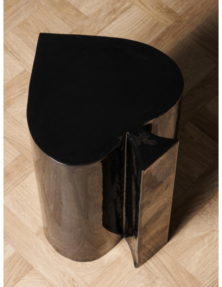 Table d’appoint métal noir forme pique 31x35x46 cm Poker  - 3