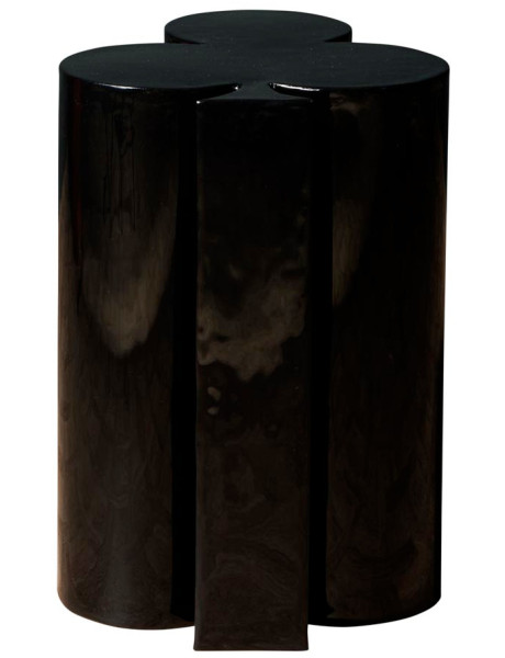 Table d’appoint trèfle métal noir 35x32x46 cm Poker  - 1