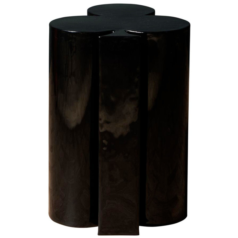 Table d’appoint trèfle métal noir 35x32x46 cm Poker  - 1