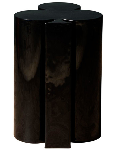 Table d’appoint trèfle métal noir 35x32x46 cm Poker  - 1