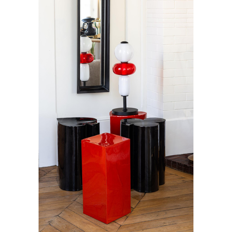 Table d’appoint trèfle métal noir 35x32x46 cm Poker  - 2