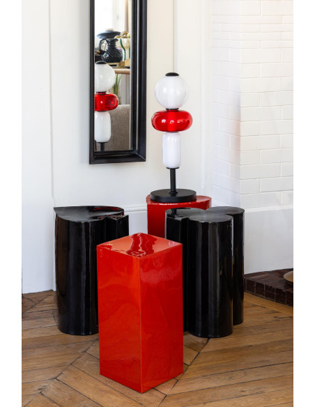 Table d’appoint trèfle métal noir 35x32x46 cm Poker  - 2