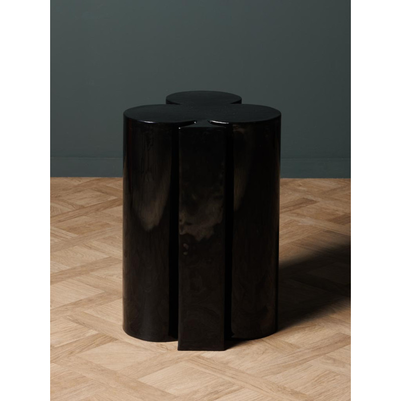 Table d’appoint trèfle métal noir 35x32x46 cm Poker  - 4