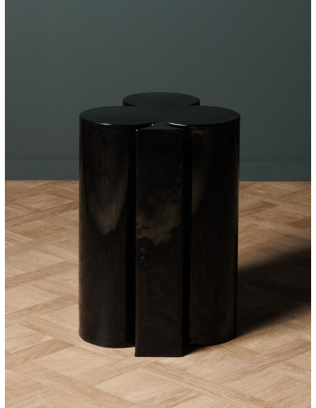 Table d’appoint trèfle métal noir 35x32x46 cm Poker  - 4