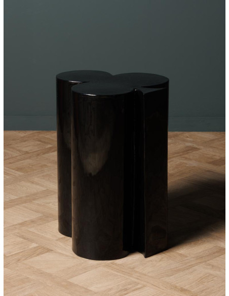 Table d’appoint trèfle métal noir 35x32x46 cm Poker  - 5