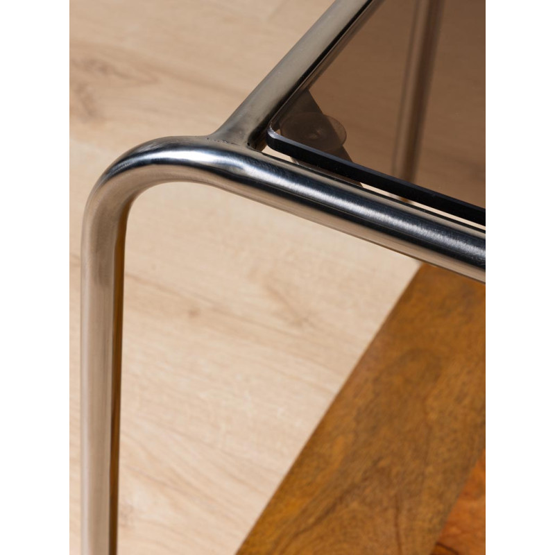Table d’appoint verre fumé chrome et bois 51x44x42,5 cm Smokey  - 6