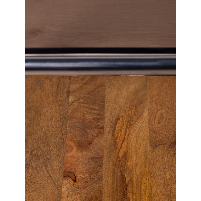 Table d’appoint verre fumé chrome et bois 51x44x42,5 cm Smokey  - 7