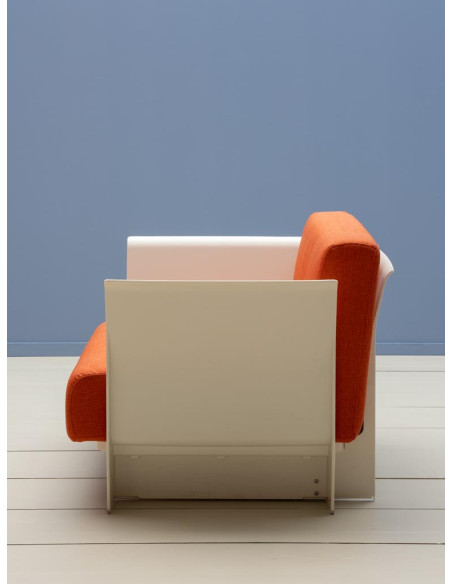 Fauteuil lounge orange et blanc style seventies Moda  - 5