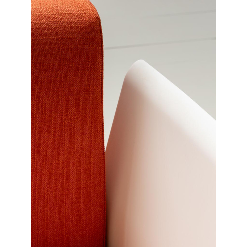 Fauteuil lounge orange et blanc style seventies Moda  - 7