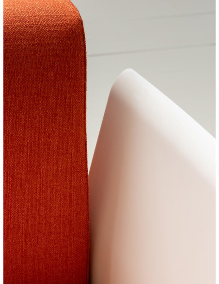 Fauteuil lounge orange et blanc style seventies Moda  - 7